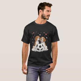 Beagles with soccer ball for Valentine's Day T Shirt