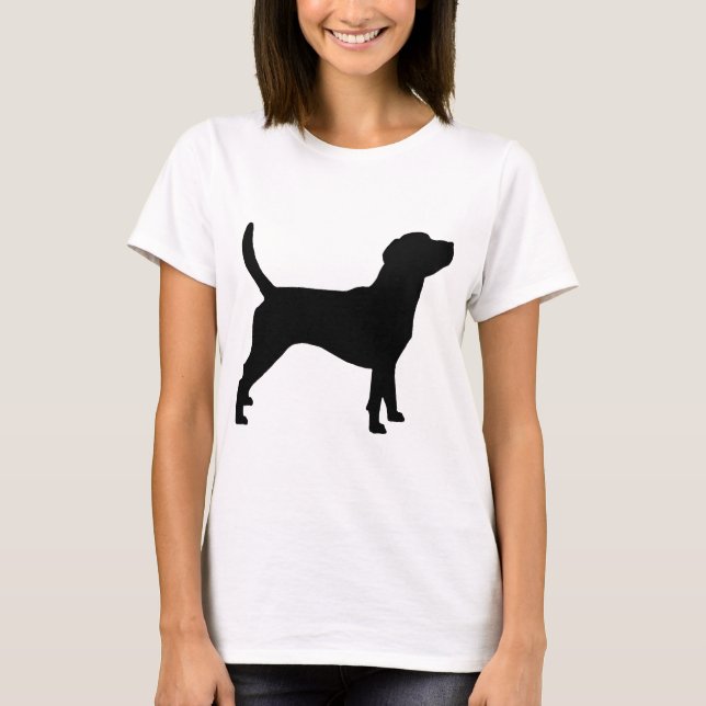 BeagleSilhouette (i svart) T Shirt (Framsida)