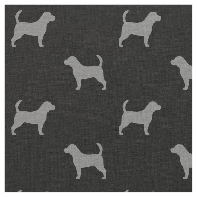 BeagleSilhouettesmönster Tyg (Närbild)