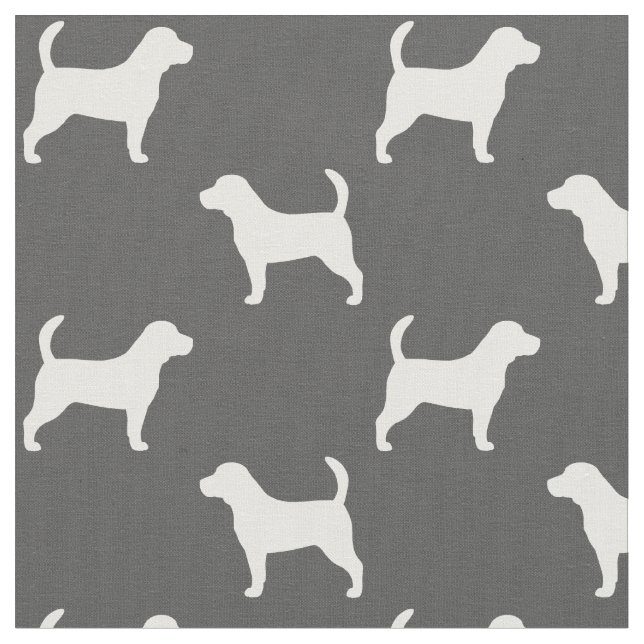 BeagleSilhouettesmönster Tyg (Närbild)