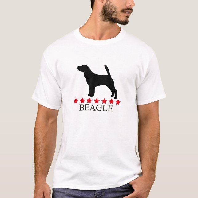 BeagleT-tröja med röda stjärnor Tee (Framsida)