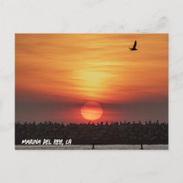 Beaitiful Sunset Colors - Marina Del Rey, CA Vykort