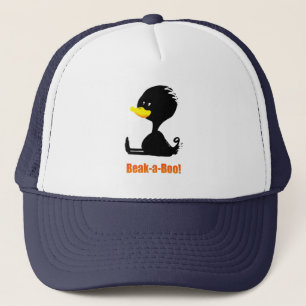 Beak-a-Boo! Söt Tecknad Anka med Rolig Puns Keps