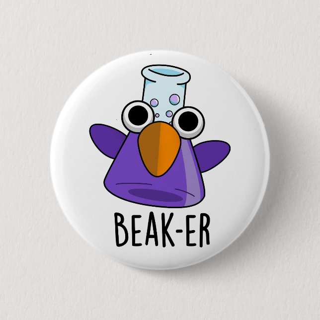 Beak-er Funny Chemistry Pun Knapp (Framsida)