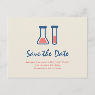 Beaker & Test Tube Science Théed Save Date Inbjudan Vykort