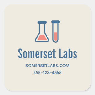 Beaker & Test Tube Science ThLED Business Fyrkantigt Klistermärke