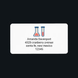 Beaker & Test Tube Science Thmet Adressetikett<br><div class="desc">Adressetiketter med ett sött teckning av ett provrör och bägare. Perfekt för vetenskapstyper.</div>