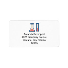 Beaker & Test Tube Science Thmet Adressetikett