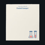 Beaker & Test Tube Science Thmet Anteckningsblock<br><div class="desc">Ett anteckningsblock med ett sött teckning av ett provrör och en bägare. Perfekt för vetenskapstyper.</div>