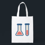 Beaker & Test Tube Science Thmet Återanvändbar Påse<br><div class="desc">Livsmedel tote med ett sött teckning av ett provrör och bägare. Perfekt för vetenskapstyper.</div>