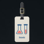 Beaker & Test Tube Science Thmet Bagagebricka<br><div class="desc">En bagagetagg med en söt teckning i ett provrör och bägare. Perfekt för vetenskapstyper.</div>