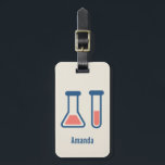 Beaker & Test Tube Science Thmet Bagagebricka<br><div class="desc">En bagagetagg med en söt teckning i ett provrör och bägare. Perfekt för vetenskapstyper.</div>