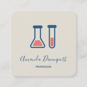Beaker & Test Tube Science Thmet Fyrkantigt Visitkort