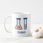 Beaker & Test Tube Science Thmet Kaffemugg<br><div class="desc">Ett mugg med ett sött teckning av ett provrör och en bägare. Perfekt för vetenskapstyper.</div>