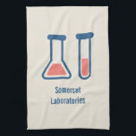 Beaker & Test Tube Science Thmet Kökshandduk<br><div class="desc">En kökshandduk med söt teckning av ett provrör och bägare. Perfekt för älskare.</div>