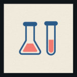 Beaker & Test Tube Science Thmet Poster<br><div class="desc">Poster med en söt teckning av ett provrör och bägare. Perfekt för vetenskapstyper.</div>