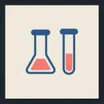 Beaker & Test Tube Science Thmet Poster<br><div class="desc">Poster med en söt teckning av ett provrör och bägare. Perfekt för vetenskapstyper.</div>