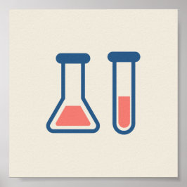 Beaker & Test Tube Science Thmet Poster