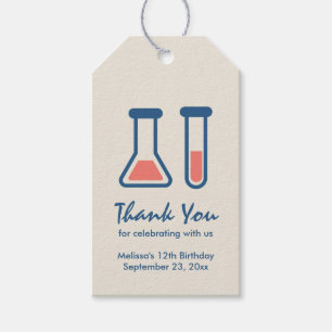 Beaker & Test Tube Science Thmet Presentetikett