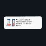 Beaker & Test Tube Science Thmet Returadress Etikett<br><div class="desc">Adressetiketter med ett sött teckning av ett provrör och bägare. Perfekt för vetenskapstyper.</div>