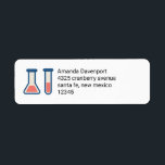 Beaker & Test Tube Science Thmet Returadress Etikett<br><div class="desc">Adressetiketter med ett sött teckning av ett provrör och bägare. Perfekt för vetenskapstyper.</div>