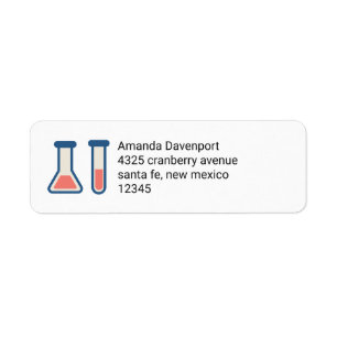 Beaker & Test Tube Science Thmet Returadress Etikett