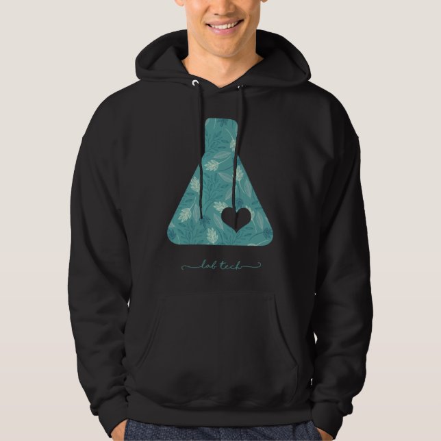 Beaker with heart medical lab tech love lab week hoodie (Framsida)