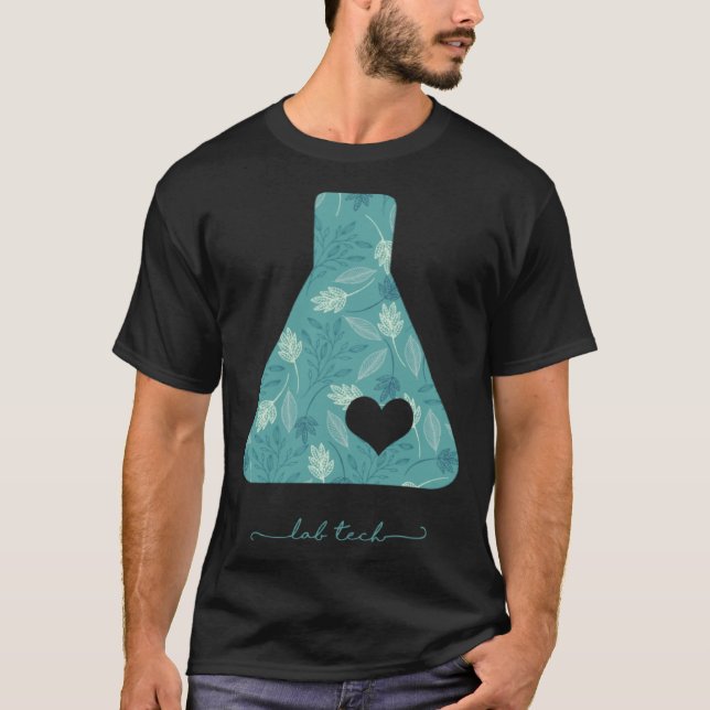 Beaker with heart medical lab tech love lab week t shirt (Framsida)
