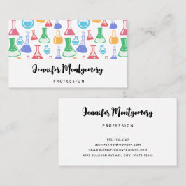 Beakers and Flasks Roligt Science Mönster Visitkort