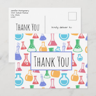 Beakers and Flasks Science Mönster Tack Vykort