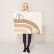 Beaktande Cat Fallin i kärlek Fleece Blanket