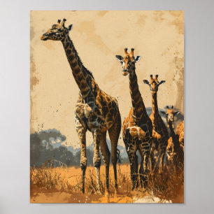 Beaktliga gåvor: Vintage Giraffes Poster