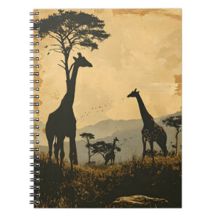 Beaktliga gåvor: Vintage Giraffes vykort Anteckningsbok