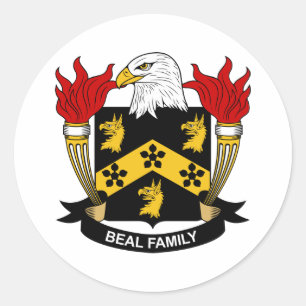Beal familjvapensköld runt klistermärke