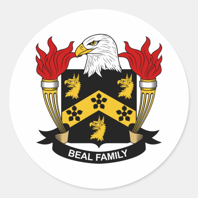 Beal Family Crest Runt Klistermärke (Framsida)