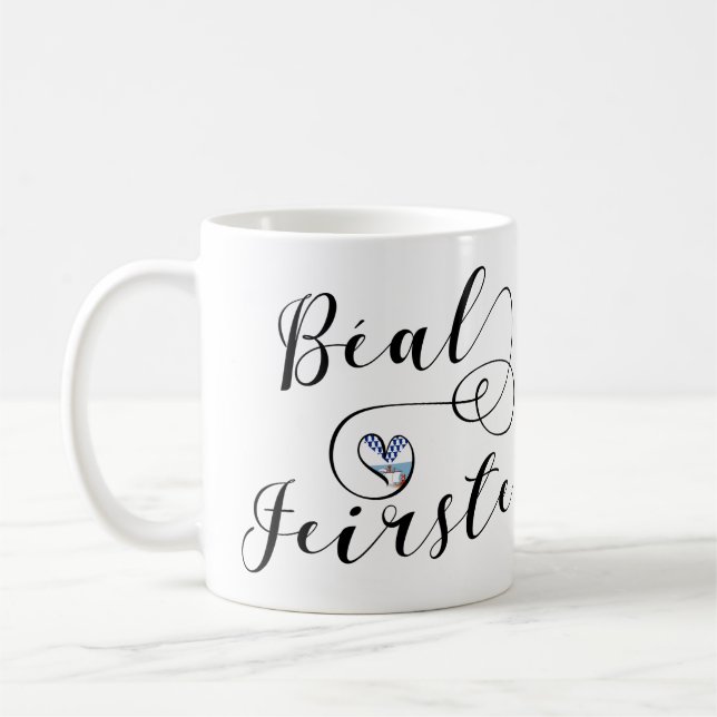 Béal Feirste Flagga Heart, Belfast Kaffemugg (Vänster)