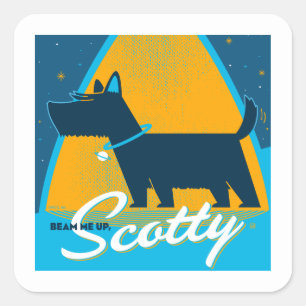 Beam Me Up Scotty Fyrkantigt Klistermärke