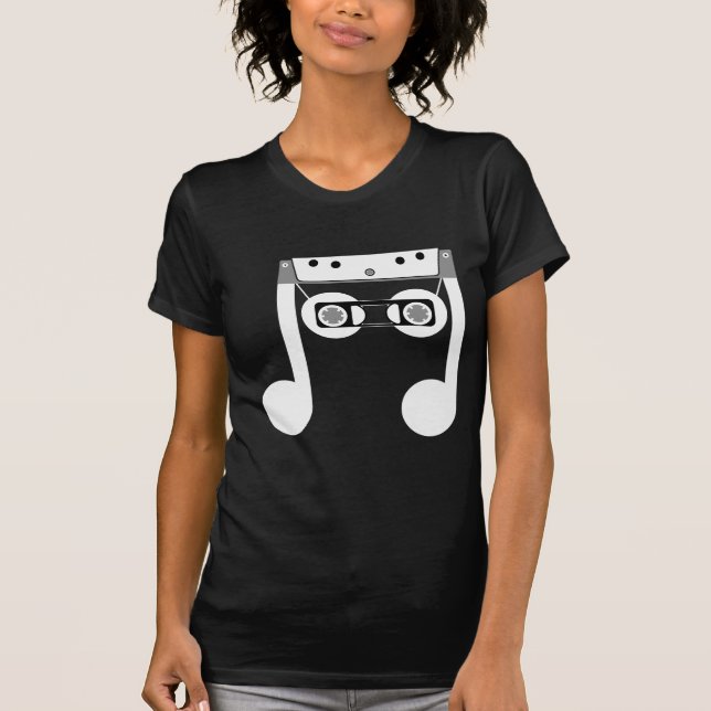 Beam Notes Eighth Classic Music Cassette Design T Shirt (Framsida)