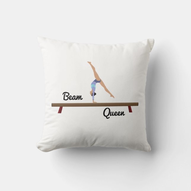 Beam Queen Gymnastics Throw Pillow – Gymnast Gift Kudde (Framsida)