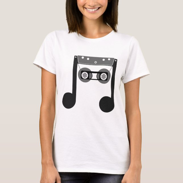 Beamed Eighth Music Cassette Classic T Shirt (Framsida)