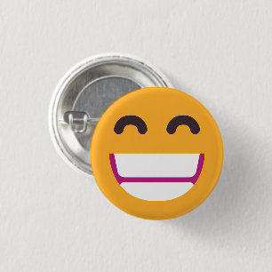 Beaming Ansikte Smiling Öga Cute Anpassningsbar Fä Knapp