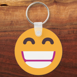 Beaming Ansikte Smiling Öga Cute Anpassningsbar Fä Nyckelring
