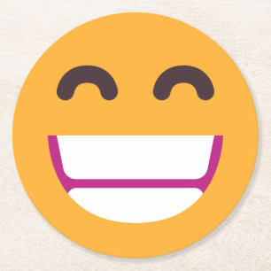 Beaming Ansikte Smiling Öga Cute Anpassningsbar Fä Underlägg Papper Rund
