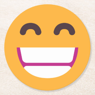 Beaming Ansikte Smiling Öga Cute Anpassningsbar Fä Underlägg Papper Rund