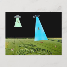 Beaming Up the Beef Postcard Vykort