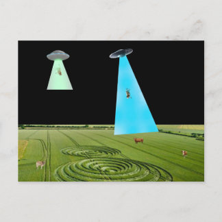 Beaming Up the Beef Postcard Vykort