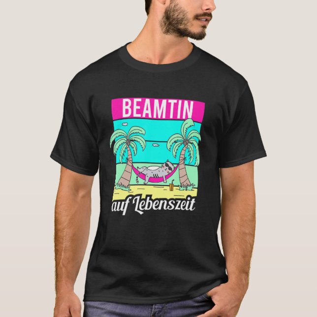 Beamtin Auf Lebenszeit Cat Hammock Beamtin 4 Life T Shirt (Framsida)
