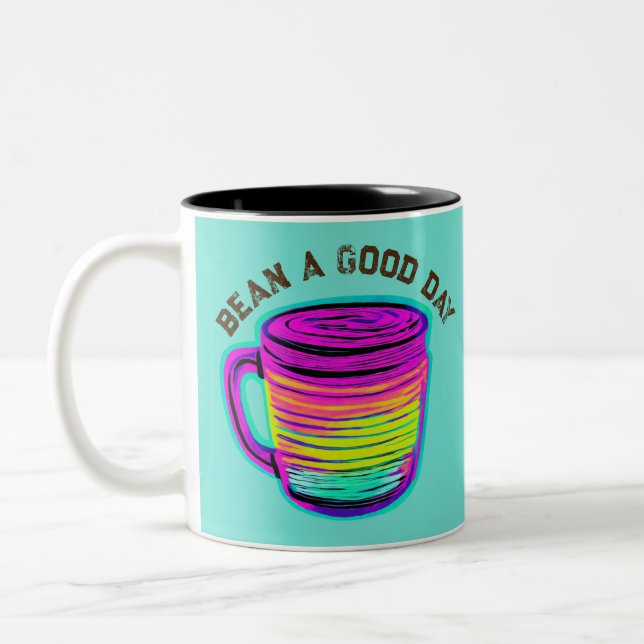 Bean A Bra Day Coffee Älskare Två-Tonad Mugg (Vänster)