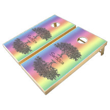 Bean Bag Toss Game - Rainbow and Family Träd