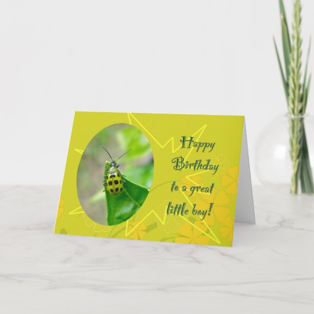 Bean Beetle Boy Birthday Card Kort (Framsida)